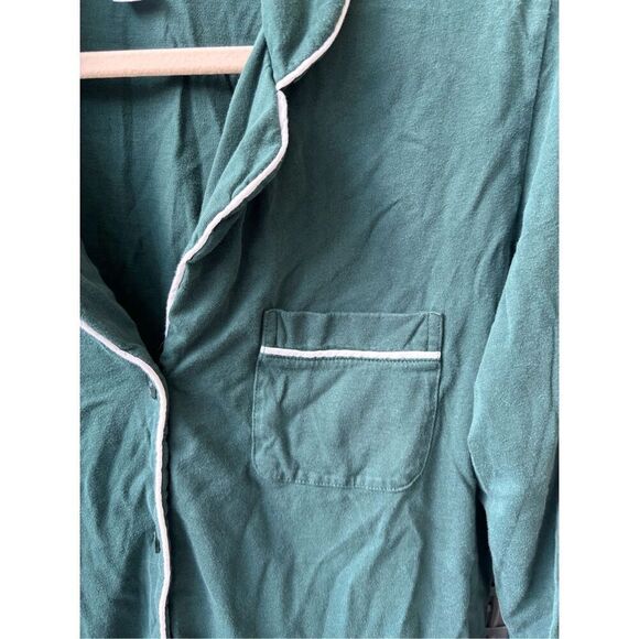 PETITE PLUME LUXE PIMA EVERGREEN PAJAMA TOP, XS $68 E28 - Picture 7 of 7